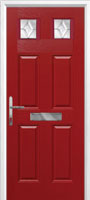 4 Panel 2 Square Classic Composite Front Door in Red