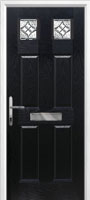 4 Panel 2 Square Elegance Composite Front Door in Black