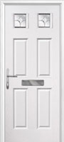 4 Panel 2 Square Flair Composite Front Door in White