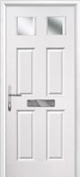 4 Panel 2 Square Glazed Composite Front Door in White