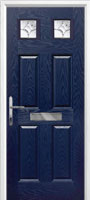 4 Panel 2 Square Zinc/Brass Art Clarity Composite Front Door in Dark Blue