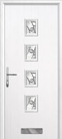 4 Square (centre) Abstract Composite Front Door in White