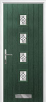 4 Square (centre) Elegance Composite Front Door in Green