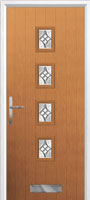 4 Square (centre) Elegance Composite Front Door in Oak