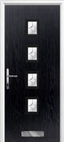 4 Square (centre) Flair Composite Front Door in Black