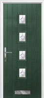 4 Square (centre) Flair Composite Front Door in Green