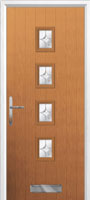 4 Square (centre) Flair Composite Front Door in Oak