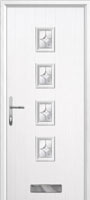 4 Square (centre) Flair Composite Front Door in White