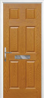 6 Panel Composite Front Door in Oak