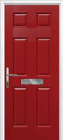 6 Panel Composite Front Door in Red