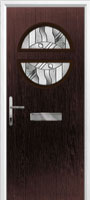 Circle Abstract Composite Front Door in Darkwood