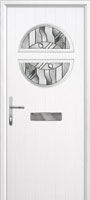 Circle Abstract Composite Front Door in White