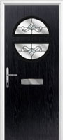 Circle Crystal Bohemia Composite Front Door in Black