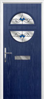 Circle Crystal Bohemia Composite Front Door in Dark Blue