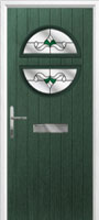 Circle Crystal Bohemia Composite Front Door in Green