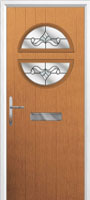 Circle Crystal Bohemia Composite Front Door in Oak