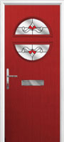 Circle Crystal Bohemia Composite Front Door in Red