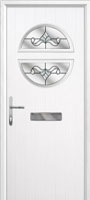 Circle Crystal Bohemia Composite Front Door in White