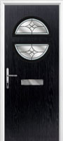 Circle Crystal Harmony Composite Front Door in Black