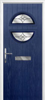 Circle Crystal Harmony Composite Front Door in Dark Blue