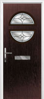 Circle Crystal Harmony Composite Front Door in Darkwood