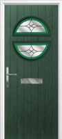 Circle Crystal Harmony Composite Front Door in Green