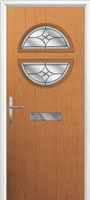 Circle Crystal Harmony Composite Front Door in Oak