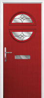 Circle Crystal Harmony Composite Front Door in Red