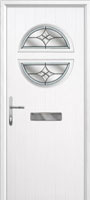 Circle Crystal Harmony Composite Front Door in White