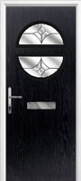 Circle Crystal Tulip Composite Front Door in Black