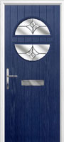 Circle Crystal Tulip Composite Front Door in Dark Blue