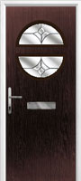 Circle Crystal Tulip Composite Front Door in Darkwood