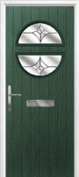 Circle Crystal Tulip Composite Front Door in Green