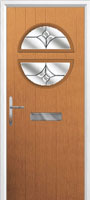 Circle Crystal Tulip Composite Front Door in Oak