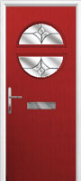 Circle Crystal Tulip Composite Front Door in Red