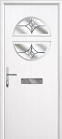 Circle Crystal Tulip Composite Front Door in White