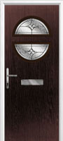 Circle Elegance Composite Front Door in Darkwood