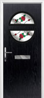 Circle English Rose Composite Front Door in Black