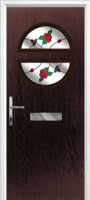 Circle English Rose Composite Front Door in Darkwood