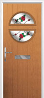 Circle English Rose Composite Front Door in Oak