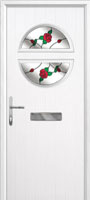 Circle English Rose Composite Front Door in White