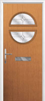 Circle Flair Composite Front Door in Oak