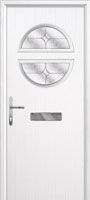 Circle Flair Composite Front Door in White