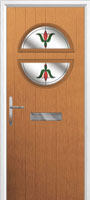 Circle Fleur Composite Front Door in Oak