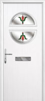 Circle Fleur Composite Front Door in White