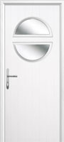 Circle Glazed Composite Back Door in White