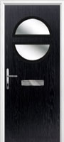 Circle Glazed Composite Front Door in Black