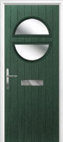 Circle Glazed Composite Front Door in Green