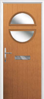 Circle Glazed Composite Front Door in Oak