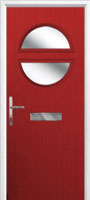 Circle Glazed Composite Front Door in Red